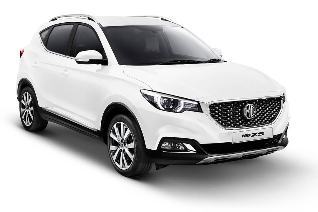 White MG ZS compact SUV requiring European car service and repairs