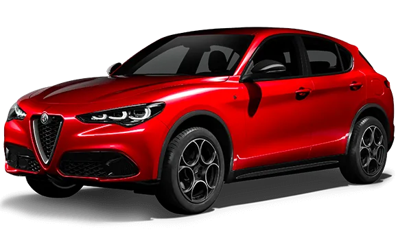 Red Alfa Romeo Stelvio SUV showing European luxury vehicle design