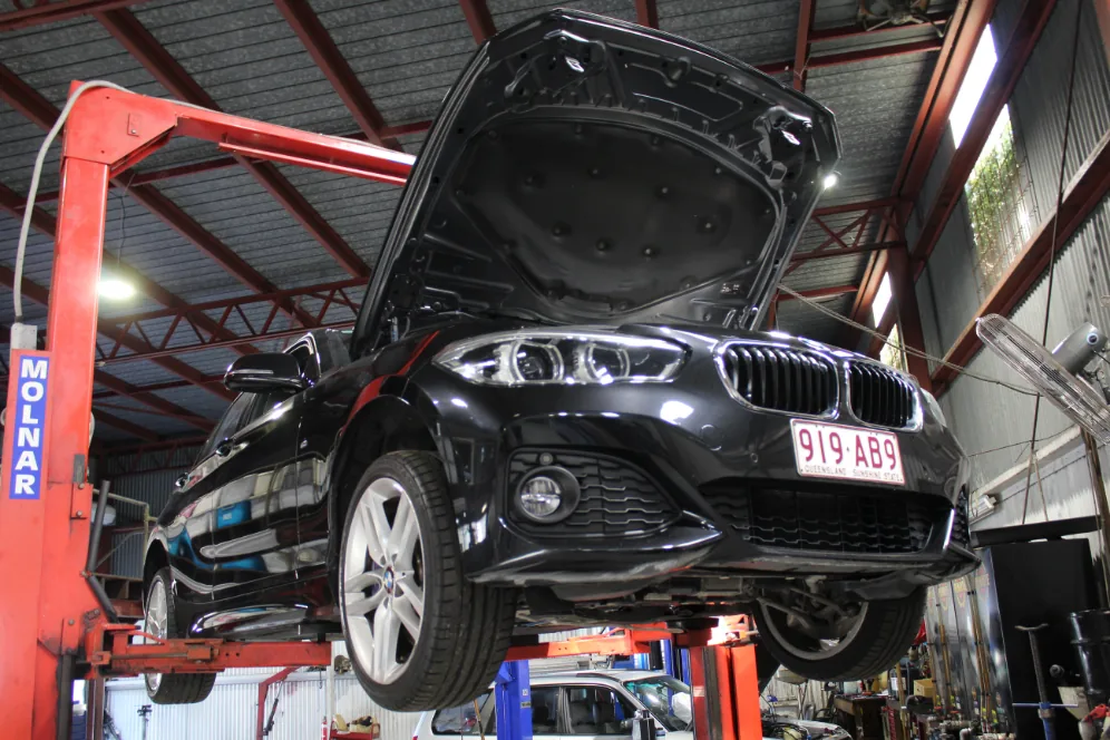 BMW 2 series in car workshop